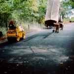 pouring cement on farm road