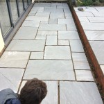 Measuring paving blocks of patio